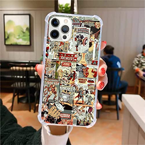 Cartoon Comic Superhero Case Compatible With Iphone 12 Pro Max, Pop Culture Art Collage Case For Iphone 12 Pro Max, Trendy Cool Soft Tpu Bumper Case Cover #TOP1