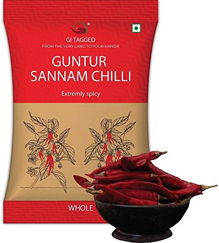 GITAGGED Dry Red Chilli Whole,Guntur Sannam Chilli-Sabut Lal Mirch-200Gms