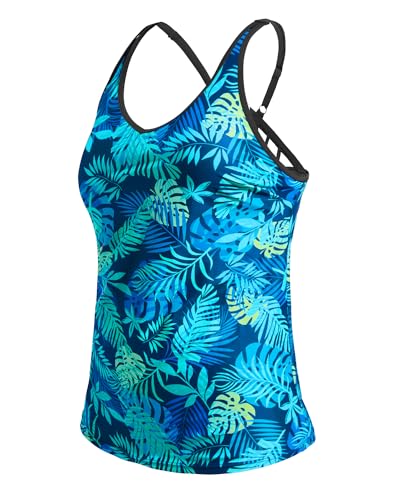 Image of Yonique Womens Tankini Top Only Athletic Swim Top Modest Tankini Swimsuit No Bottom