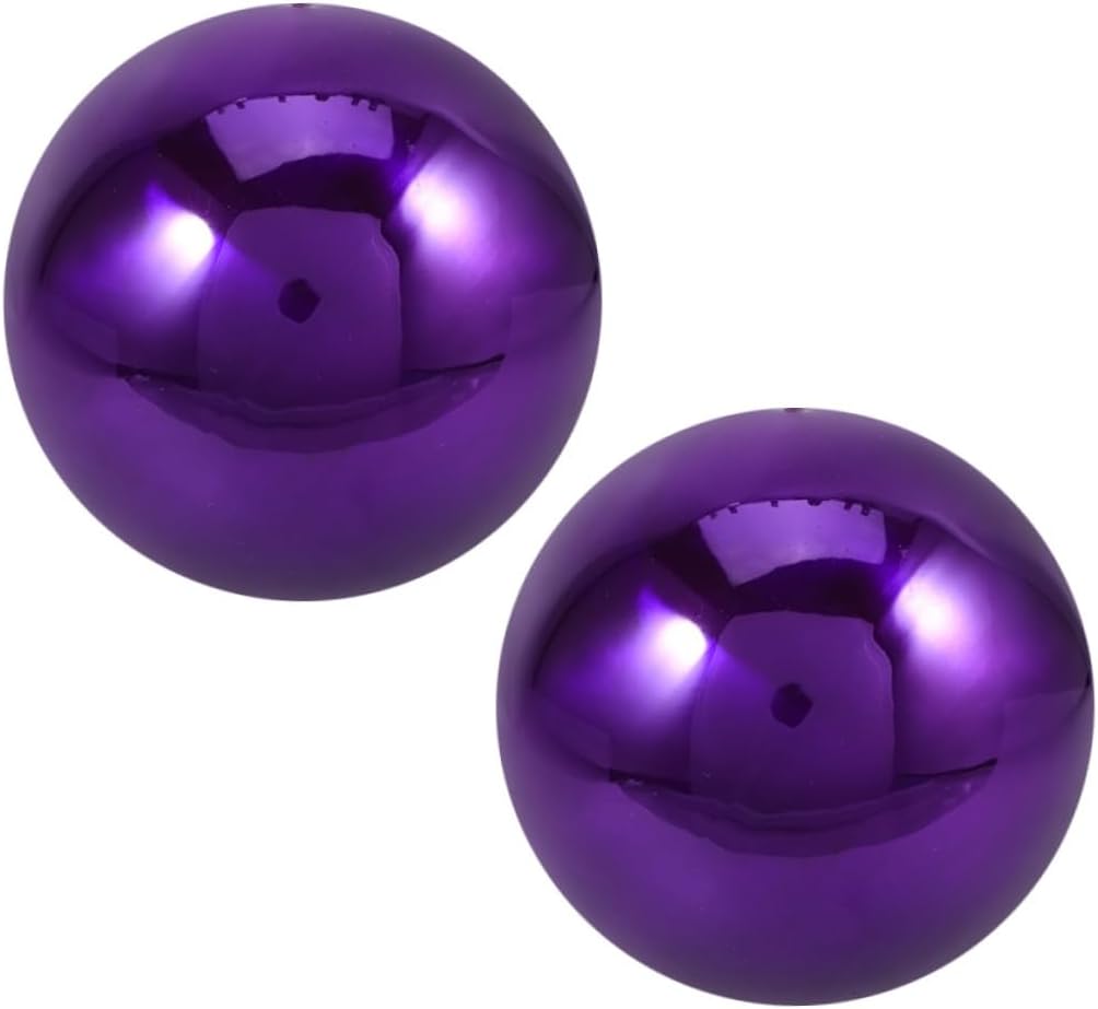 Totority 2pcs Balls Stainless Steel Reflective Gazing Mirror Ball for Outdoor Decor