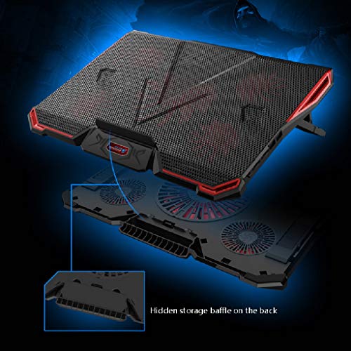 FABAX-Laptop-Cooler-Gaming-Notebook-Cooler-12-17-Inches-Laptop-Cooler-Cooling-Pad-Dual-USB-20-Ports-Portable-4-Angle-Adjustable-Office-Notebook-Cooler-Color-Black-Red