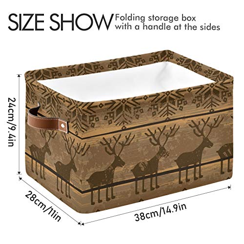 Boîtes de rangement en tissu pliables avec poignées robustes