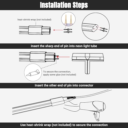Image of Yescom 10 Sets of T Shape Junction 3 to 1 Wire Wire Splice Connector with | 2-Pin for BiLume 2700K Sunset Glow Warm White AC110-120V LED Neon Rope Lights