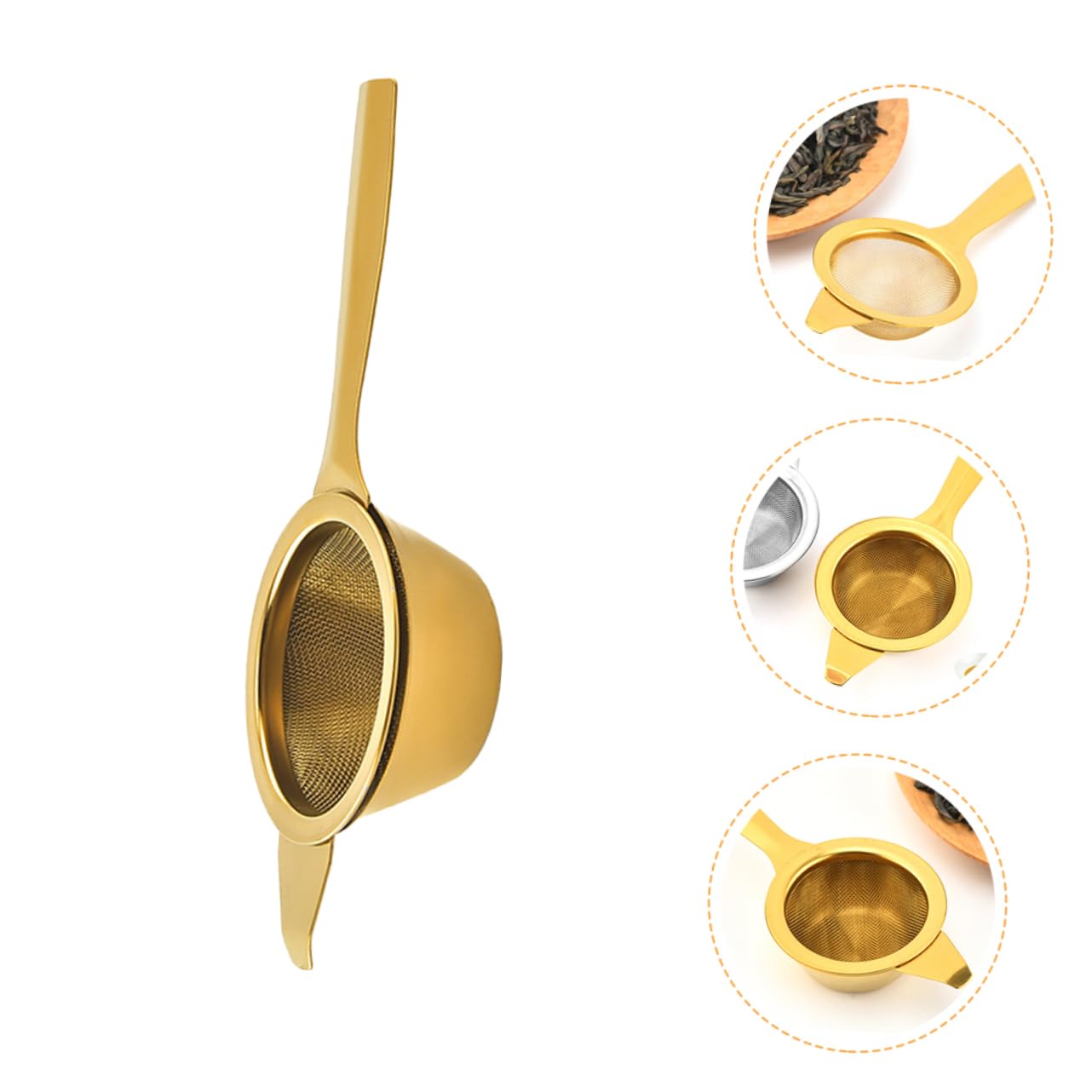 Homoyoyo High-temperature Resistant Tea Filter Long Handle Mesh Tea Strainer for Tea Lovers