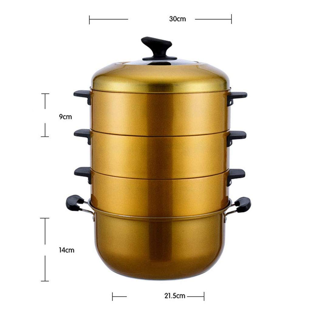 Amazon｜多機能電気蒸し器黄金の厚い三層鋼直径 30 センチ