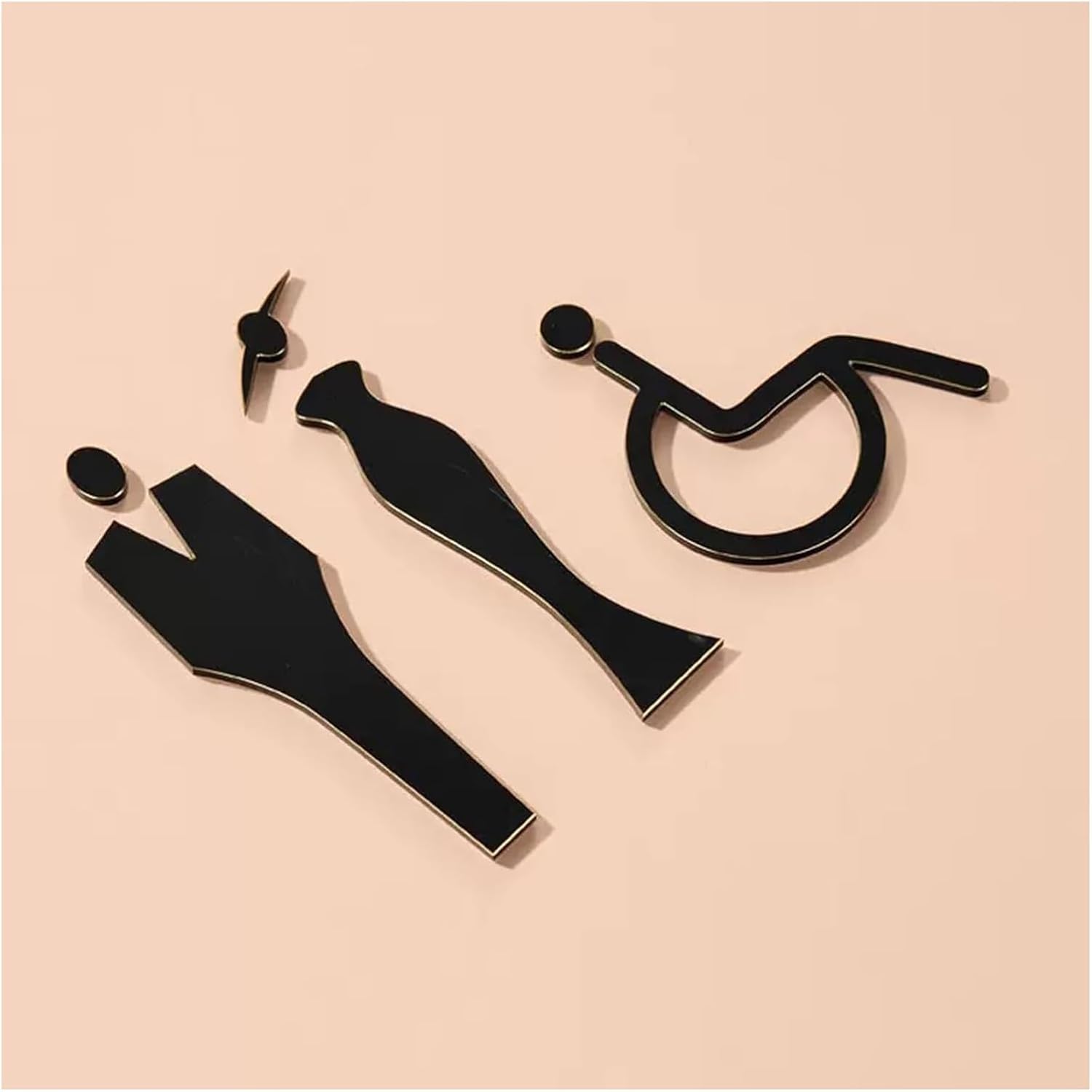 toilet sign, Toilet Sign for Business Bathroom Signs, Aluminum Alloy Restroom Set Pack Of 3 Black Multiple Sizes For Men Women And All Gender