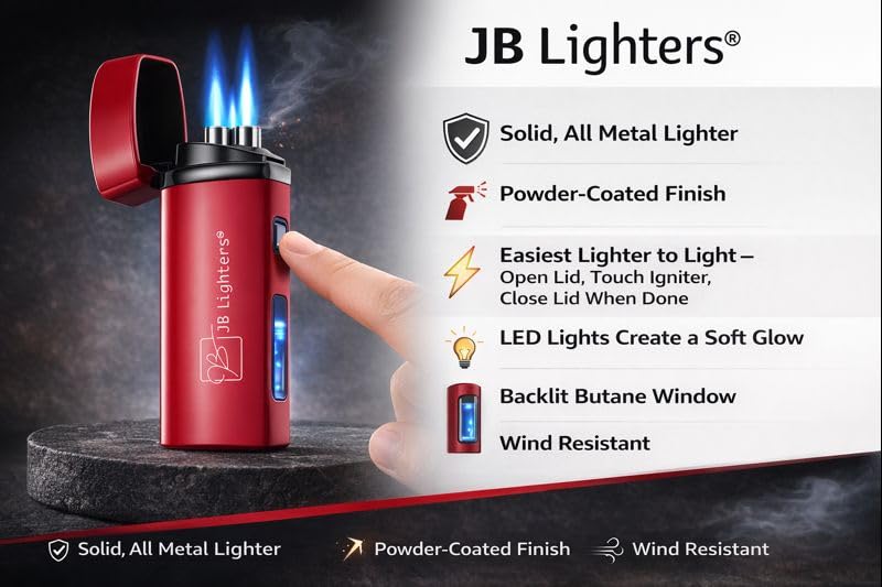 Encendedor Jet de Gas Recargable JB Lighters Metal miniatura 4