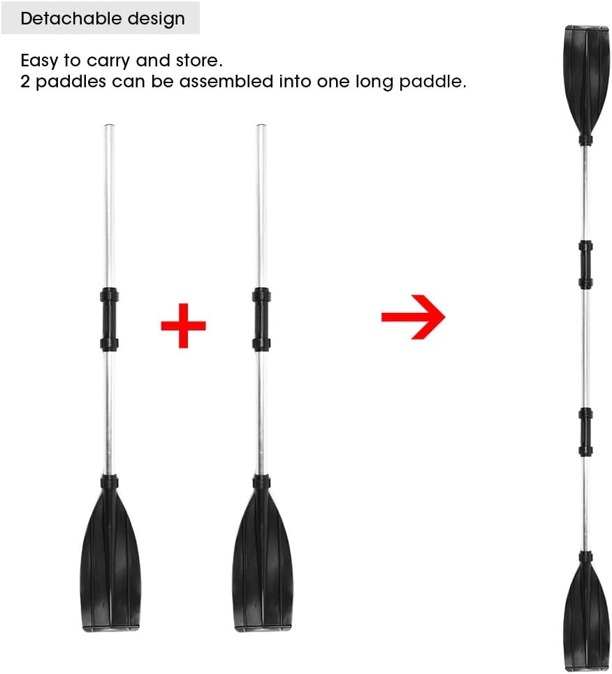 Oars Boat 210cm/82.7in Detachable Afloat Oars Aluminum Alloy Paddles Dual End Portable for Boat Kayak Raft Canoe Aluminum Alloy Black + Silver 14.9 x 5.9inch