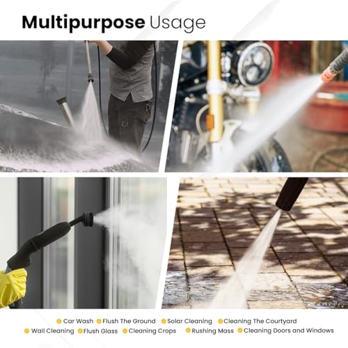 Image of SPEED FLOW 150 Bar Portable Car Washer, 2250 Watts Induction Motor, 10 L /Min Flow Rate, Auto Stop Technology, Pressure Gun & 8M Hose Pipe - Multipurpose Cleaning for Cars, Bikes, Home & Outdoor