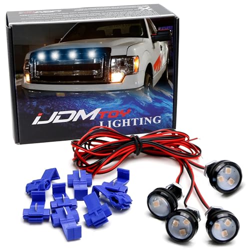 Kit LED iJDMTOY 4 pzas Luz Blanca Xenón para Parrilla miniatura 1