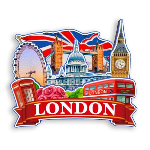 Imán de refrigerador Londres Reino Unido con diseño 3D