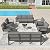 Kullavik Aluminum Patio Furniture Set,7 Pieces 10 Seat Metal Outdoor Furniture Conversation Set w/Swivel Chairs,Grey