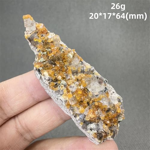 Pierre de Cristal de Quartz et Spessartine Naturelle de Collection Unique
