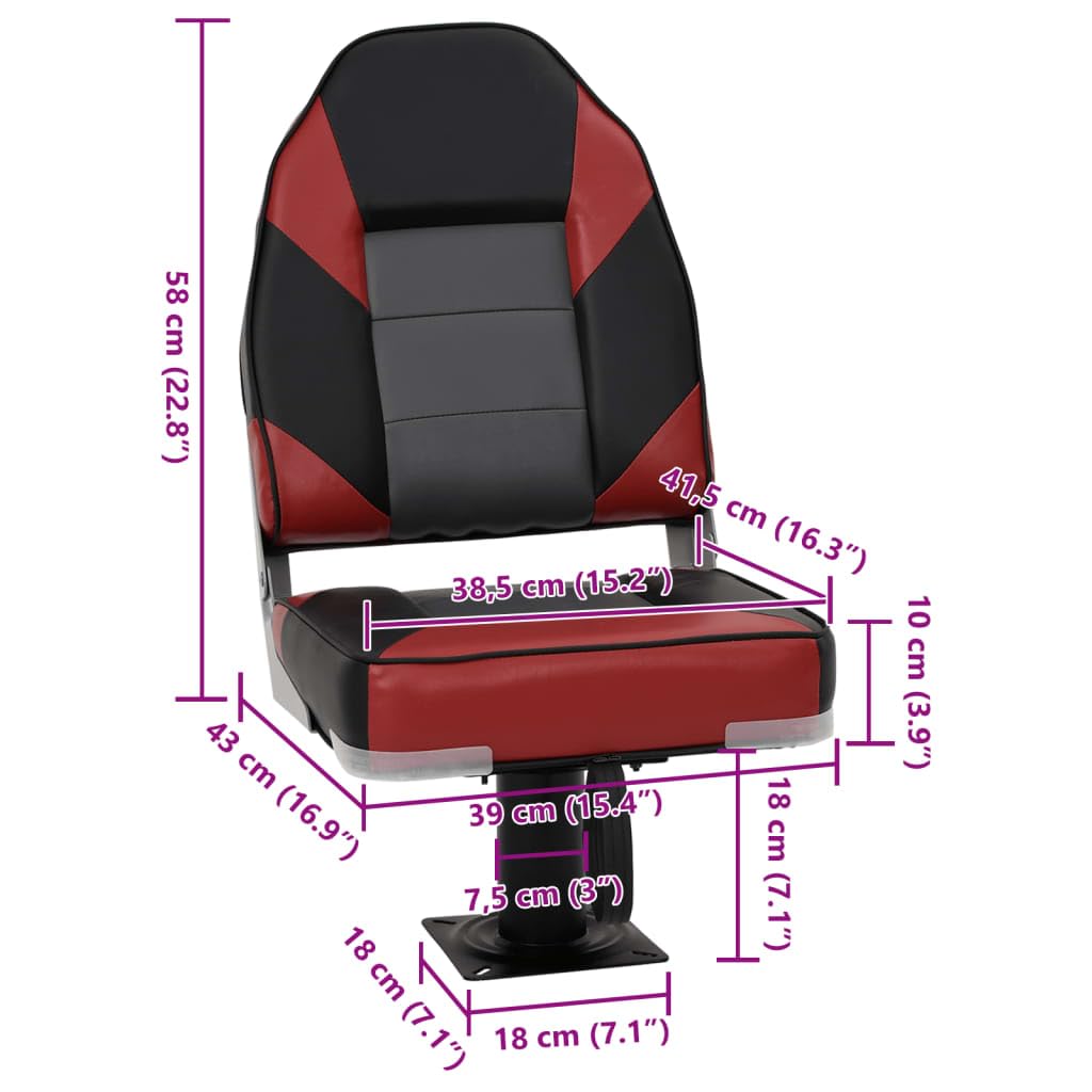 vidaXL Set de Asientos Plegables para Barco 2 uds con Respaldo Alto