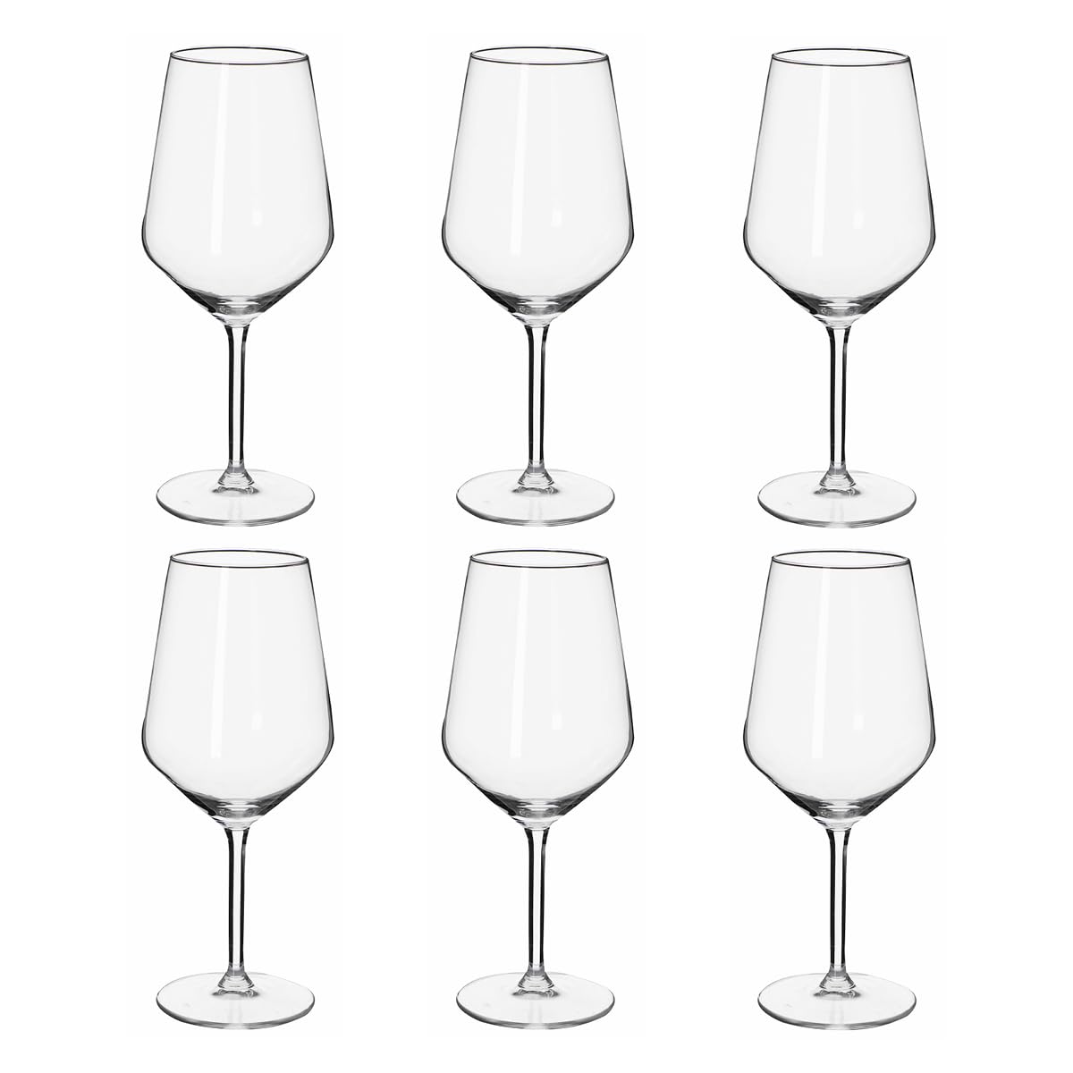 alpina Set Bicchieri da Vino Rosso - Calici Vino 6 Pezzi - Calice Vino 53cl - Regalo Compleanno Donna, Amica e Mamma - Vini Rosso - con Base Robusta - Vetro