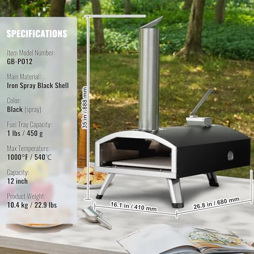 Vevor 22.9 LBS PORTABLE OUTDOOR OVEN Outdoor Pizza Oven, 12 Inch Wood Fired Pizza Ovens thumb #6