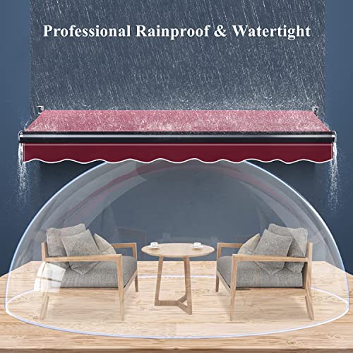 Store banne électrique rétractable pour terrasse avec télécommande et manivelle, 3 x 1,5 m, Protection Solaire pour patios, terrasses, Portes, abri extérieur