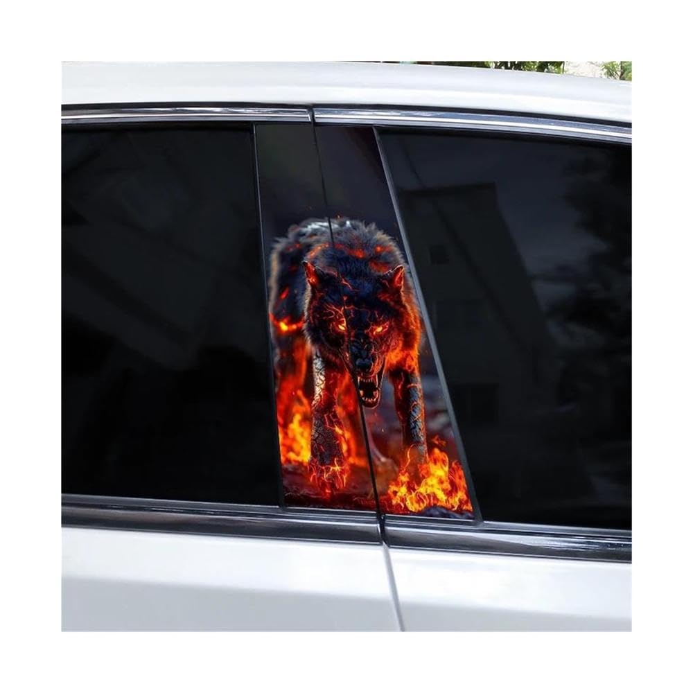 Decorative Items 2pcs Animal Car B-Pillar Decals Waterproof Funny Car Door Pillar Decoration Sticker(J)