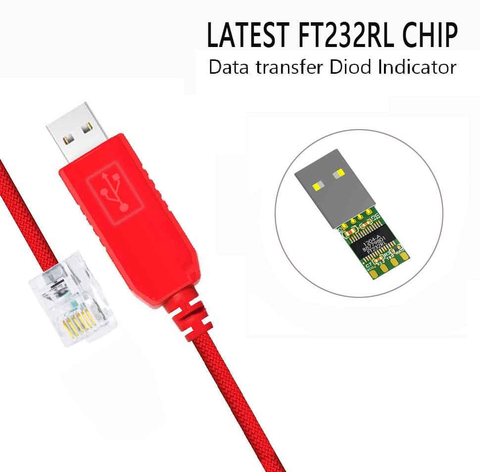 USB to RJ12 Control Cable for Skywatcher AZ-GTI and AZ-GTE, for Computerized Alt-Az Tracking Mount Hand Controller Port for Skywatcher EQMOD EQDIR Cable (1.8M)