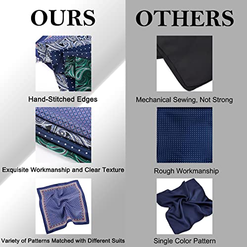 Image of DAISYSILK Pocket Squares for Men, 100% Mulberry Silk Pocket Square, Luxury Men's Pocket Square for Suits & Tuxedos