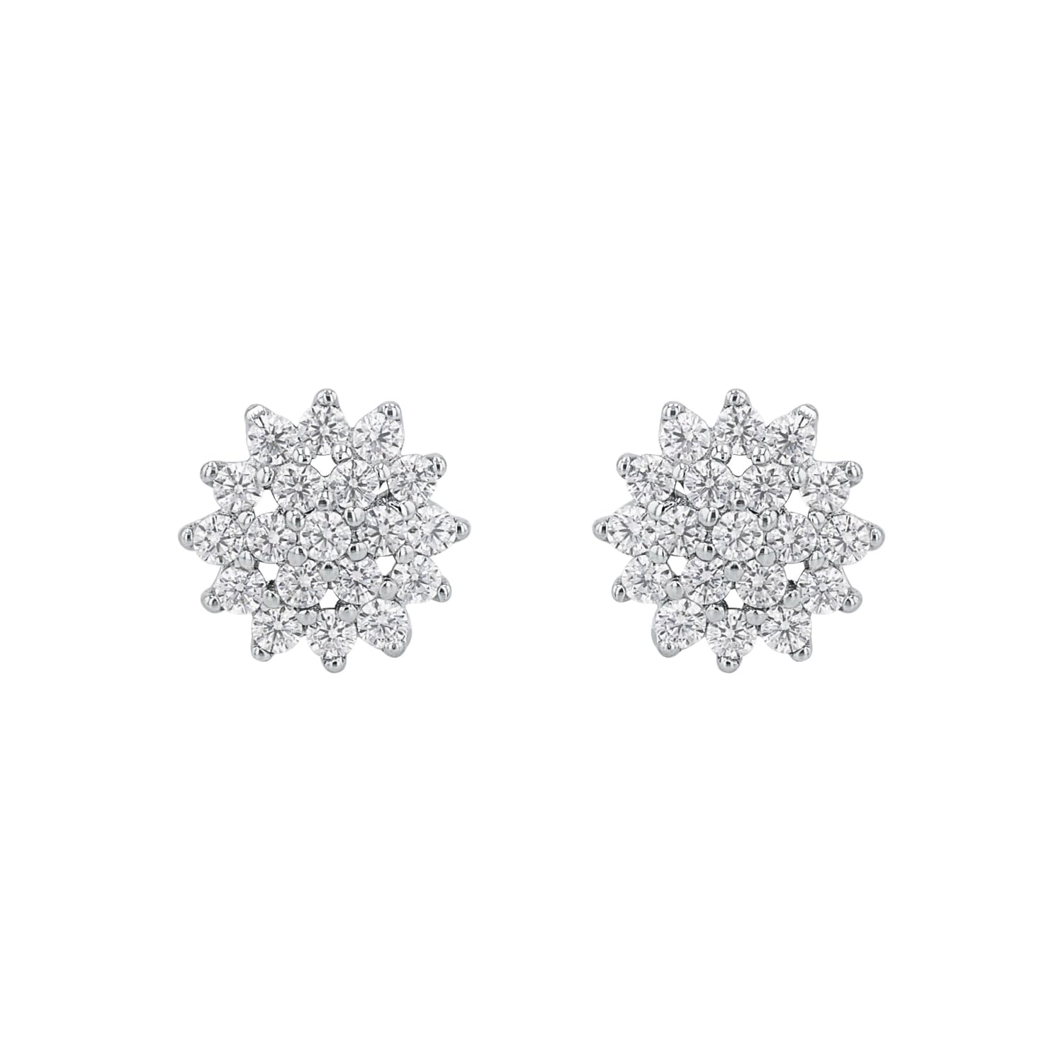 AMOR - Pendientes de botón para Mujer en Plata 925 - con Circonita - Pendiente de Botón - AMR-E0168