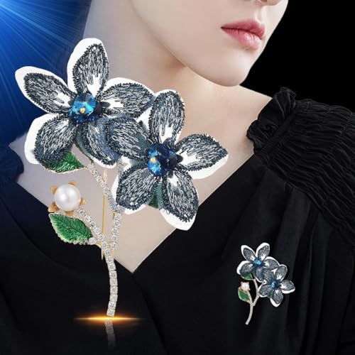 Image of Flower Brooch Pin Gold-Plated Enamel Brooch Lapel Pins Flower Jewelry for Women