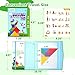 BenBen Travel Tangram Puzzle with Magnetic Wooden Shapes, Extra Large Dual-Sided Magnet Surface, Color Pattern IQ Book, Road Trip Car Plane Game, Educational STEM Travel Toys for Kids Adults