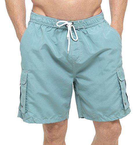 Tom Franks Cargo Pocket Badeshorts für Herren (Grün, XL) Cover