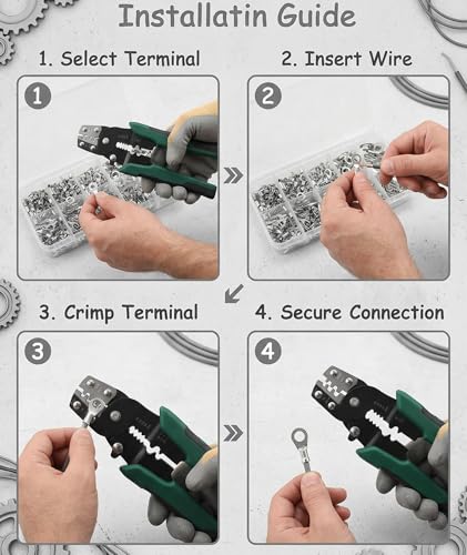 Image of 320Pcs Wire Connector, Crimping Tool, Professional Crimper Tool for Automotive Wiring and Home Electrical Maintenance, Assorted Terminal Connectors with Durable Crimping Pliers