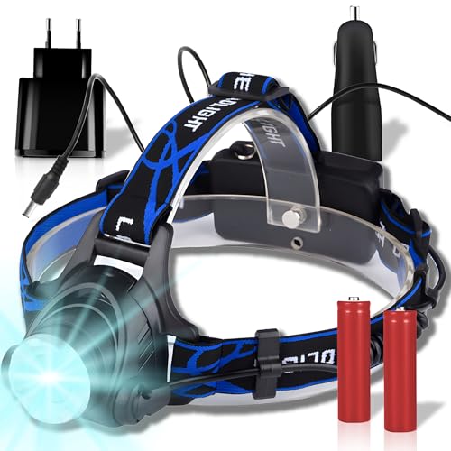 Retoo Stirnlampe, LED, Wiederaufladbar, Superhelle, Kopflampe, Lichtmodi, Bewegungssensor, Mini, Stirnlampe für Stromausfall, Notfall, Sensor und...