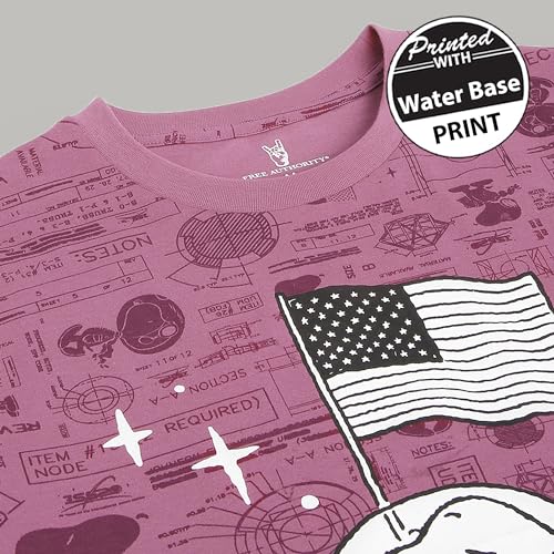 Image of Free Authority NASA Printed Loose Fit Black Cotton Men's T-Shirt
