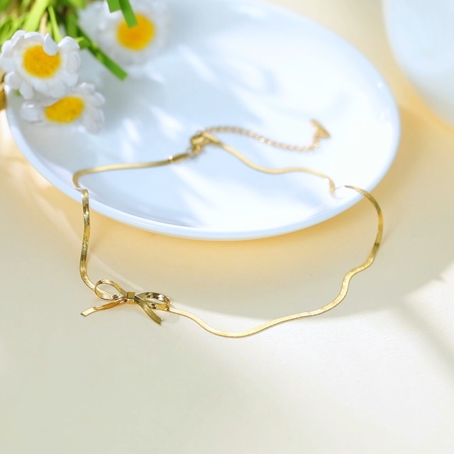 Collana con Fiocco Centrale In Acciaio Inossidabile