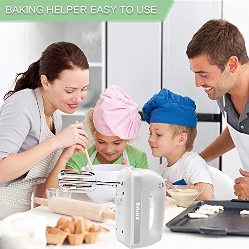Nrtson Hand Mixer Electric, Handheld Kitchen Mixers with 5 Stainless Steel Attachments, 5-Speed Max 400W Powerful Turbo for Baking Cake Egg Cream Food Beater - Thumbnail 7