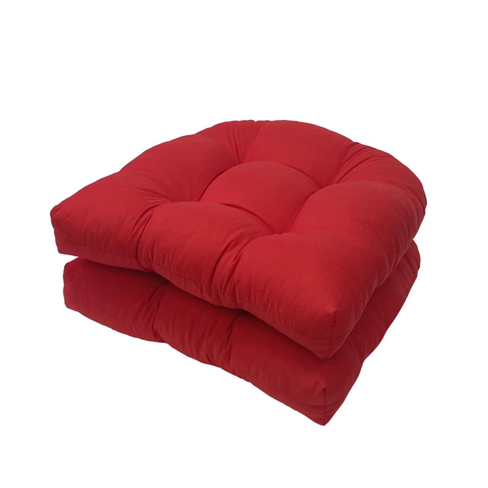 FYHTC 2 Pieces Seat Cushions in 48x48cm, Comfortable Seat Cushions U-shaped Cushion Sofa Rattan Chair Cushion for Wicker Chair Seat Patio Furniture Dining Chair Pad(Red)