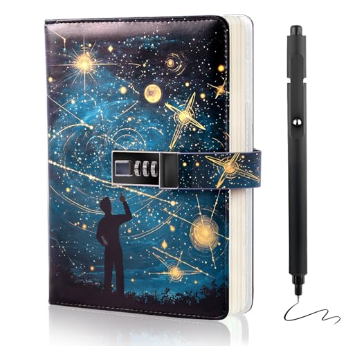 Diary with Lock for Boys 192 Pages Kids Travel Journal with Pen Birthday Gifts for Teen Boys 8-18 A5 Securely Guard Secrets Journal with Lock Back to School Graduation Gifts for 10 11 12 13 14 15 Teenage Boy