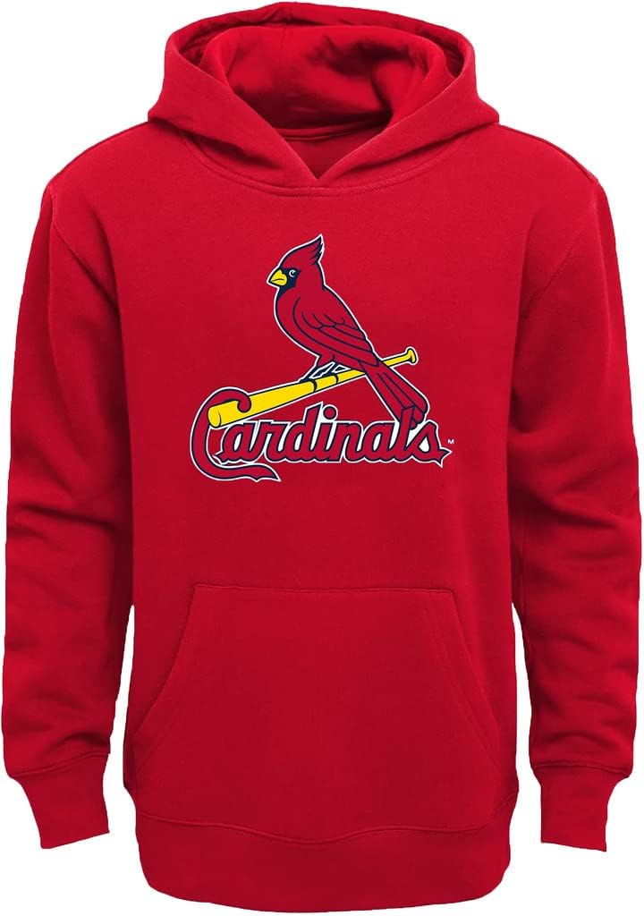 MLB Kids Team Color Logo Fleece Pullover Hoodie (Cardinals)