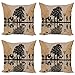 Juego De 4 Funda De Almohada De Dibujos Animados, Escena De Ensueño De Luna Llena De Carruaje De Caballos De Cuento De Cenicienta En Estilo De Silueta Suave Fundas para Cojines Sofá 45X45Cm
