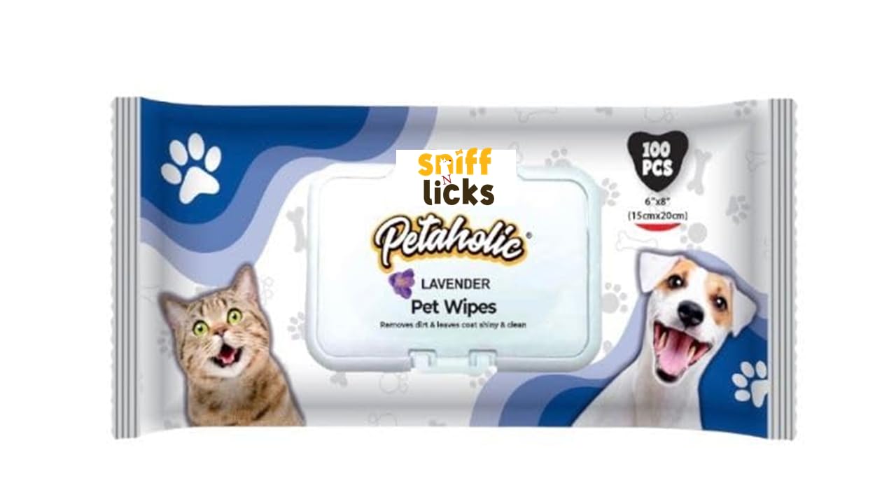 Sniff N Licks Petaholic Wet Pet Wipes For Dogs,Puppies&Pets With Fresh Lavender Scent 6"X 8" Pack Of 100 Wipes(Pack Of 2) (B0CX13JZ9C) Amazon Price History, Amazon Price Tracker