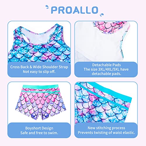 Image of Little Girls' Summer Swimwear Two Piece Boyshort Tankini Kids Swimsuit
