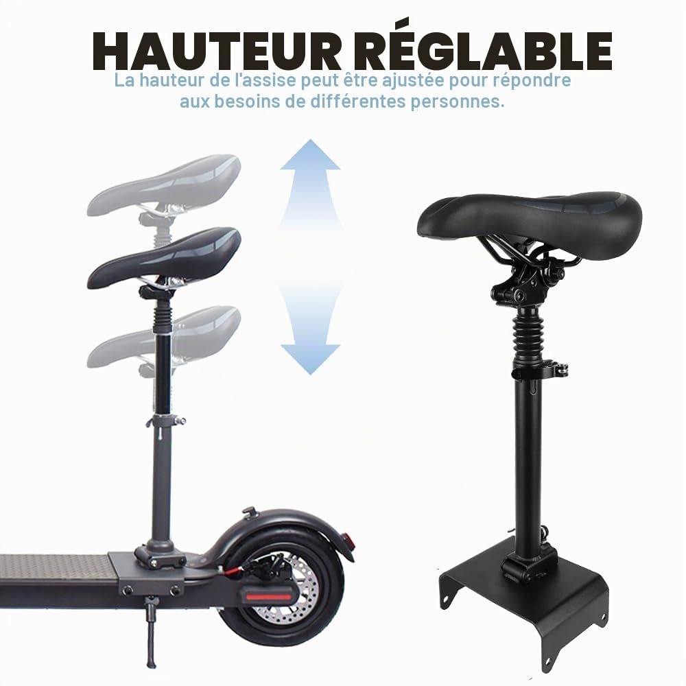 Siège pour trottinette électrique, siège pour trotinette électrique Segway Ninebot F20/F25/F30/F40, siège pliable pour trottinette électrique, siège pour trottinette électrique avec repose-pieds de 17