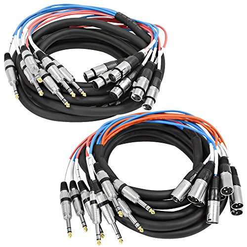 Seismic Audio - SAXT-8x20_MF - 8 Channel 20 Foot 1/4 Inch TRS to XLR Male and XLR Female Snake Cable Bundle