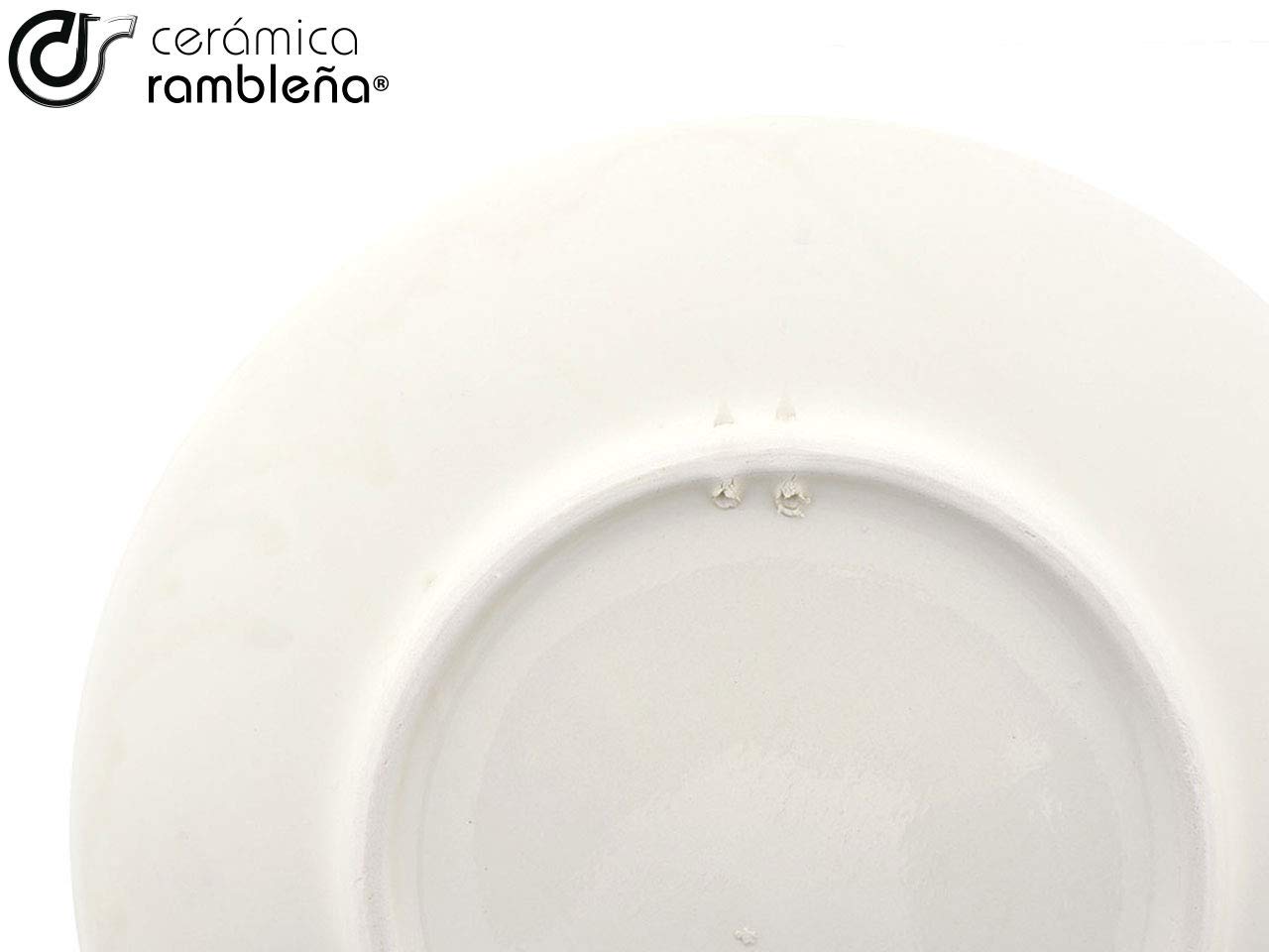 CERÁMICA RAMBLEÑA | Plato Decorativo para Colgar en Pared | Plato de cerámica | Plato decoración Mediterránea Modelo D35 | 100% Hecho a Mano | 27x27x3.5 cm