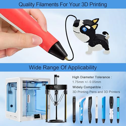 Image of MIKA3D 2 Dual Color in 1 Silk PLA Filament Refill Sample Pack, 16 Different Dual Color Silk PLA, Each 4 Meter Length, Total 64m Silk Shiny Dual Color PLA 3D Printer 3D Pen Filament