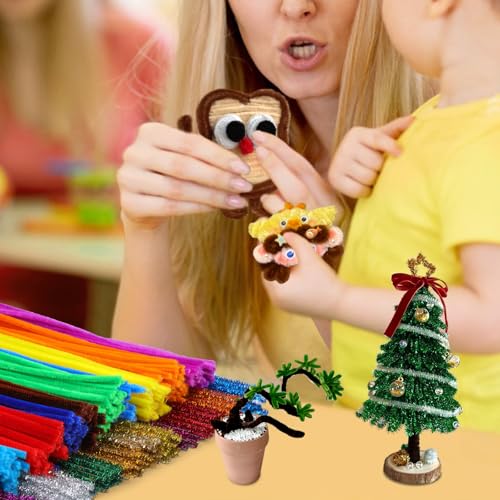 Image of 150PCS Pipe Cleaners Bulk, Dark Brown Pipe Cleaners Craft | Pipe Cleaners Chenille Stem Fuzzy Sticks, DIY Craft for Creative Handmade DIY and Crafts Project Decoration Supplies