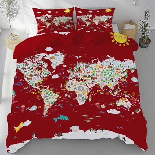 Housse de couette 240x260 cm zippée réversible en microfibre douce et lavable - 2