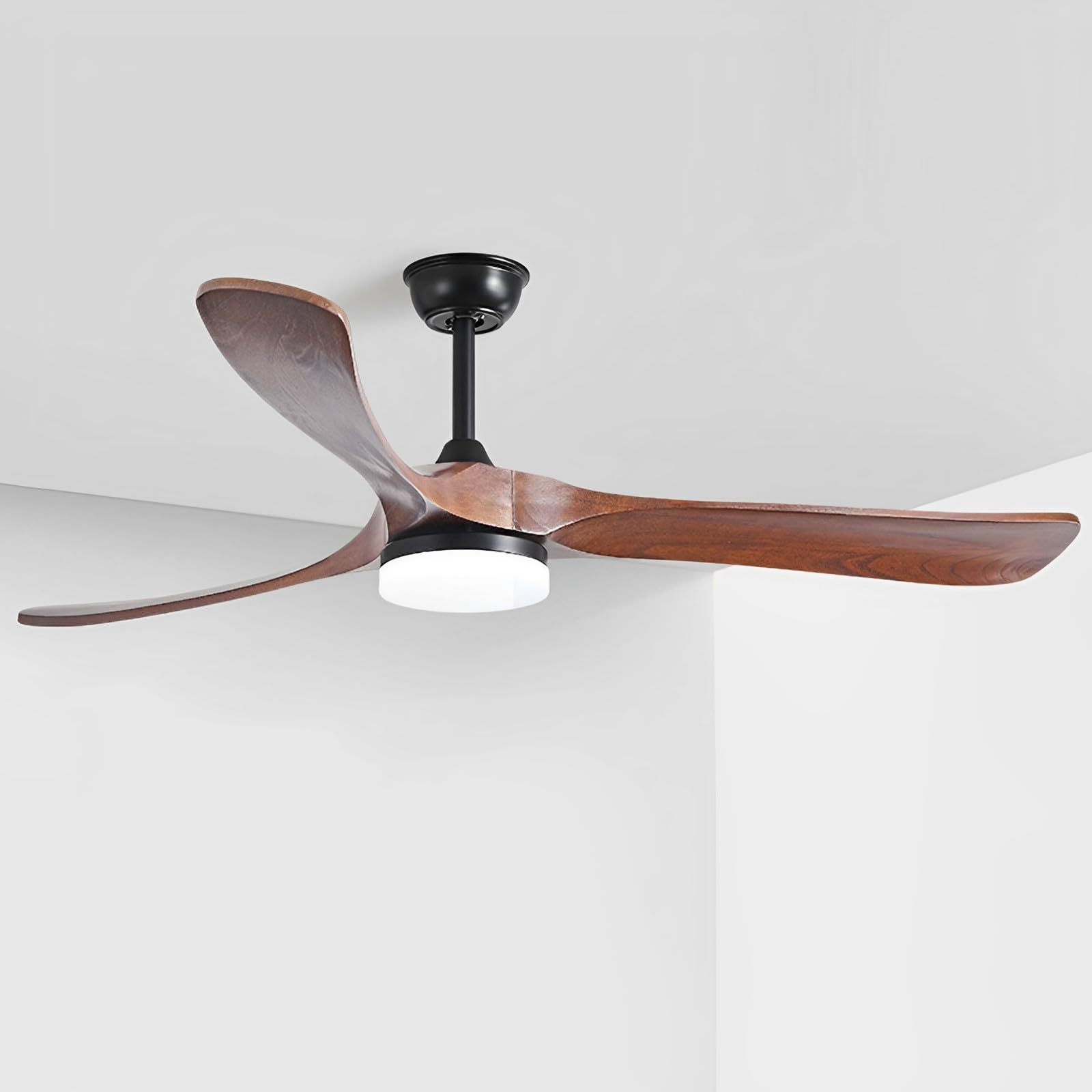 HXYSXHJUO Indoor Quiet Ceiling Fans With Light 24W LED Fan Remote Multifunctional Reversible Wood Blades For Bedroom Lounge Room Living DC Motor