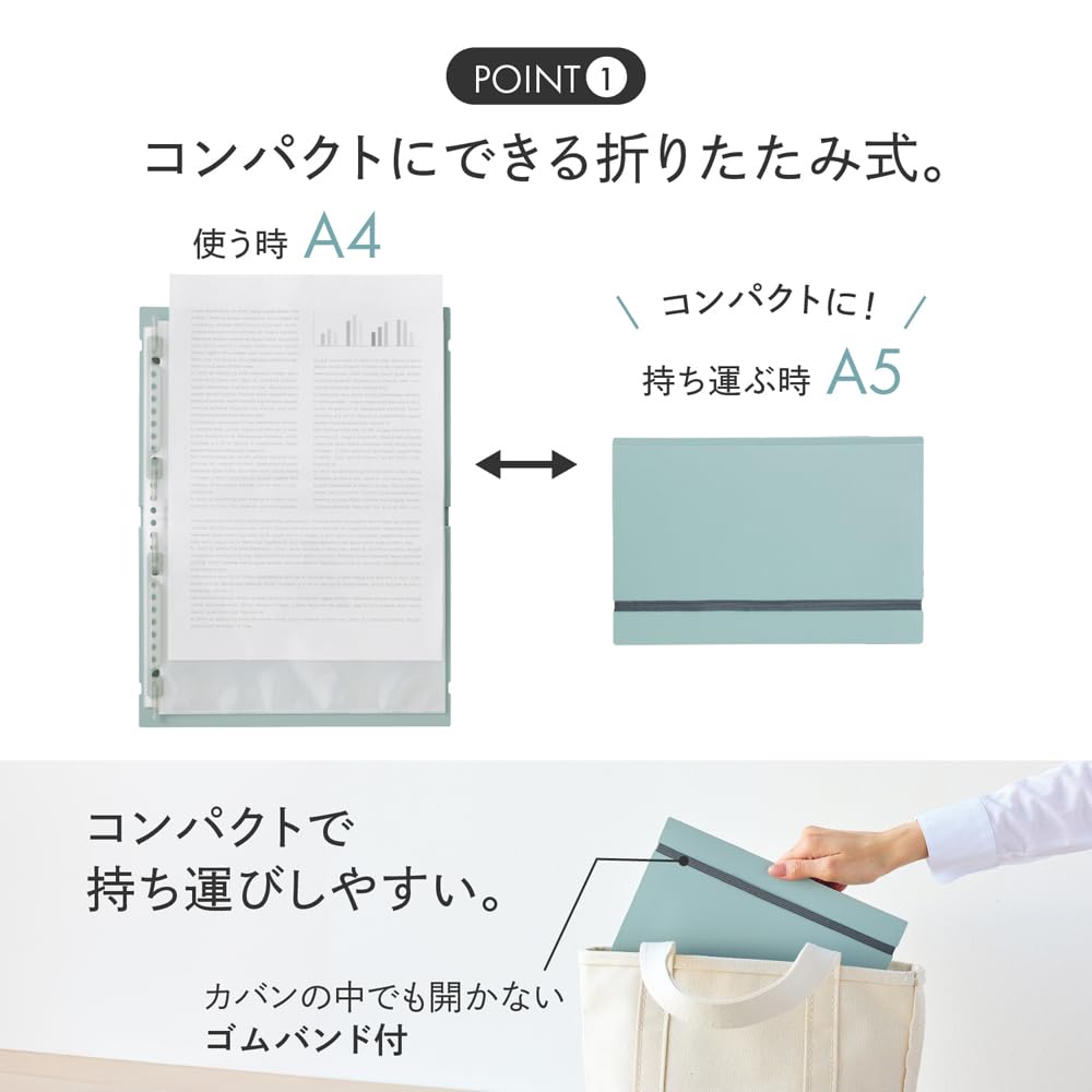 Amazon.co.jp: リヒトラブ 二つ折り クリヤーブック ポケット交換式