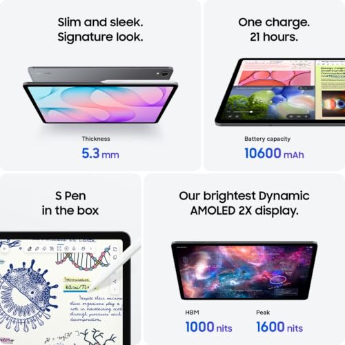Image of Samsung Galaxy Tab S12+, 12.6-inch Dynamic AMOLED 2X Display, 12GB RAM, 256GB Storage, Wi-Fi, Quad Speakers, Hexagonal S Pen Included, Gray, AI Enabled