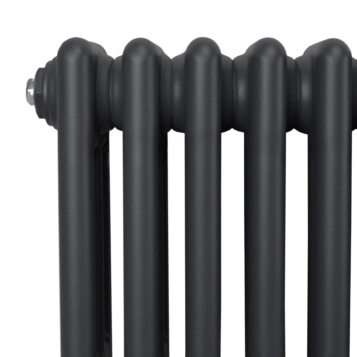 Radiador Tradicional Horizontal de 3 Columnas 600mm x 832mm | Gris Antracita | Acero | Montado en pared | Kit de fijación y soportes + Cepillo de limpieza GRATIS | Calefacción estufa calefactor