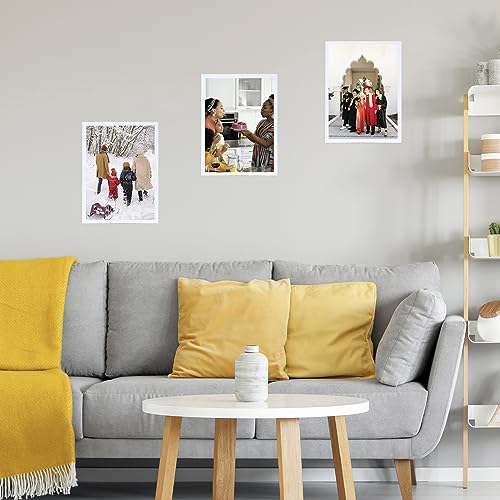 Image of JCJMY 10x14 inch Picture Frame, Horizontal and Vertical Formats for Wall Hanging, 10 x 14 Wall Gallery Poster Photo Frame with Shatter Resistant Plexiglass, White